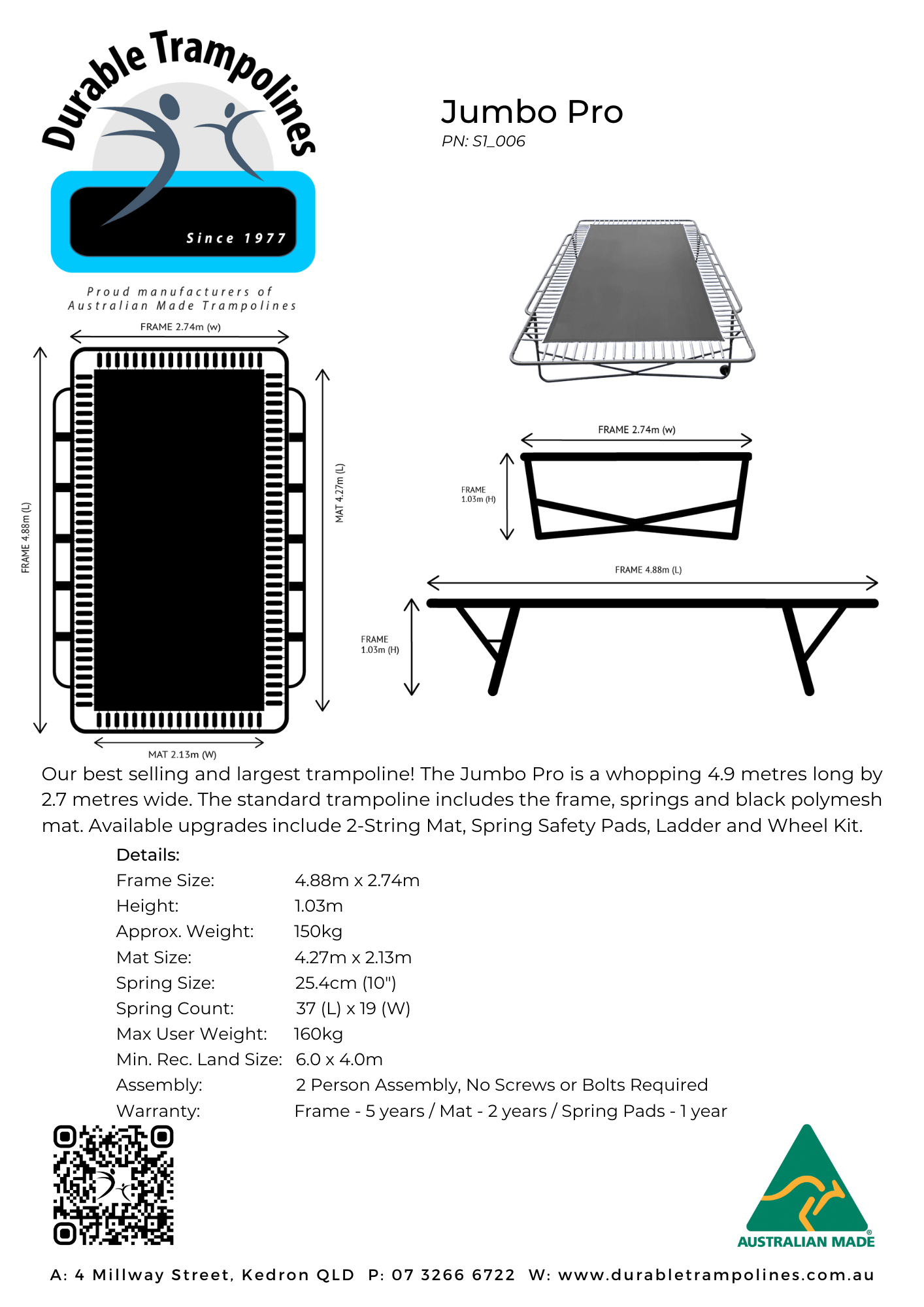 Jumbo Pro Trampoline