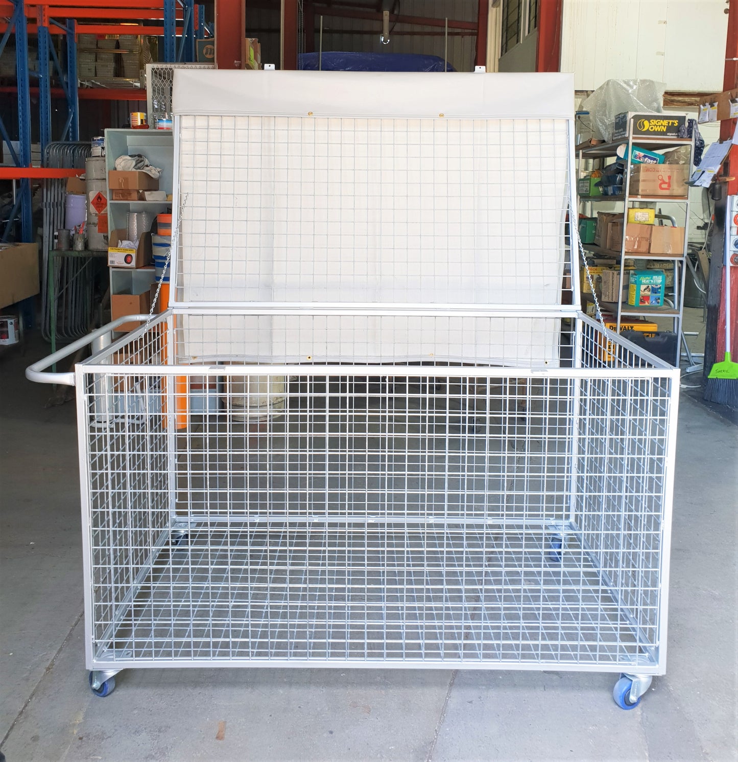 Storage Crate Trolley with Lid Cover