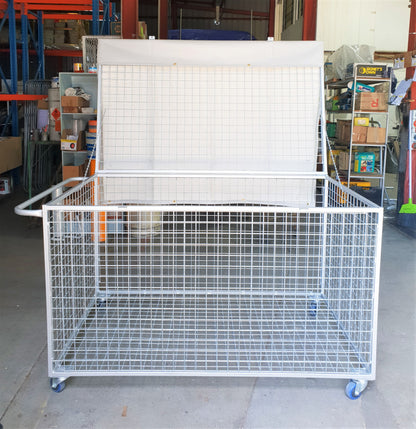 Storage Crate Trolley with Lid Cover