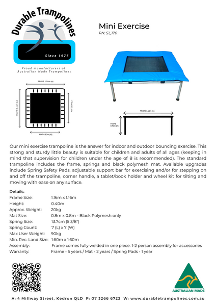Mini Exercise Trampoline (Heavy Duty)